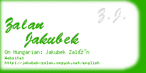 zalan jakubek business card